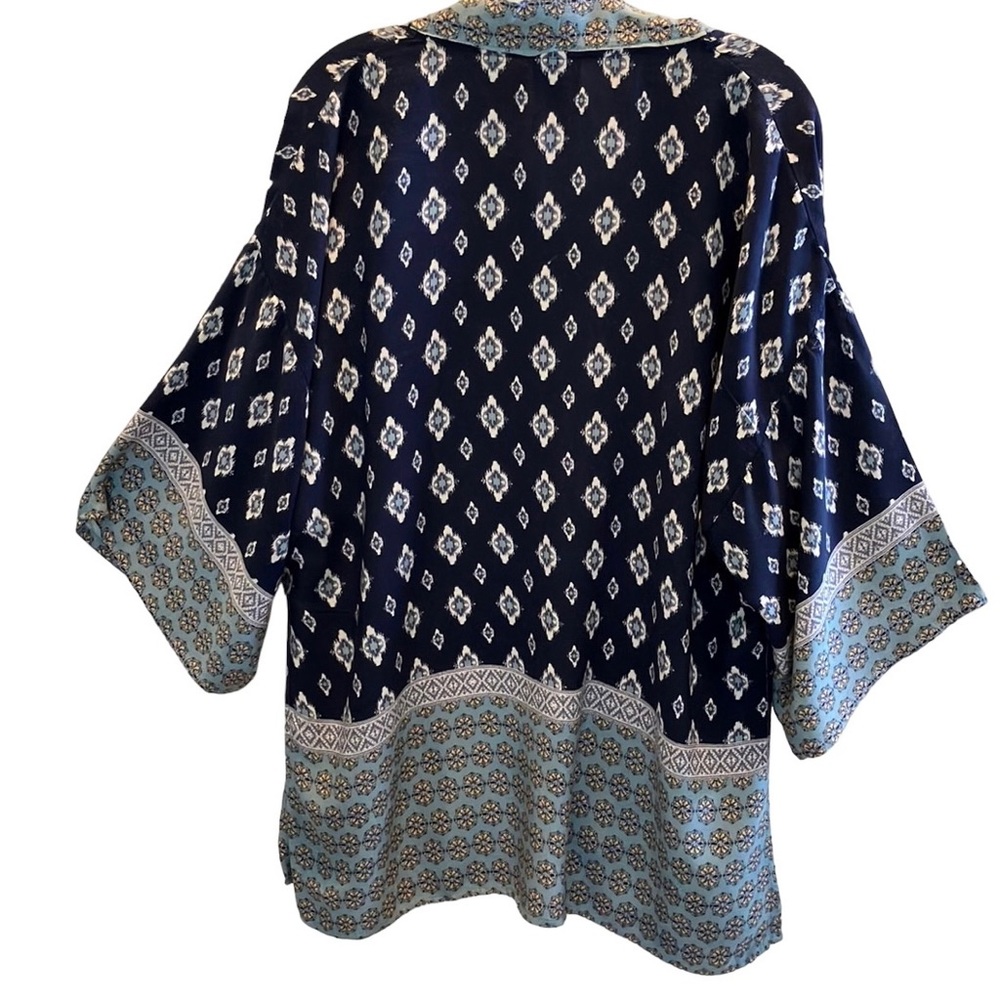 Knox Rose bohemian medallion kimono blue size S/XS - Picture 3 of 14